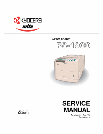 Kyocera FS-1900 FS-1900
Laser Printer Service Manual
